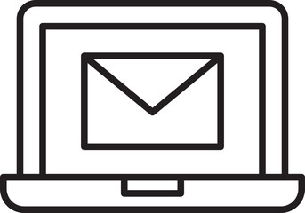 Laptop with email icon illustration line icon