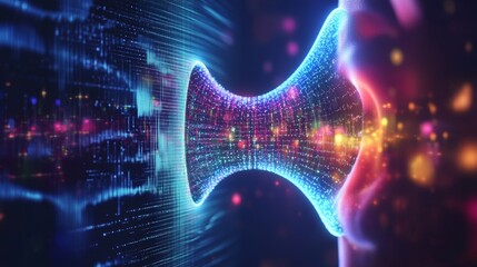 Obraz premium Innovative hearing solutions digital sound waves transforming audiology and future sound perception