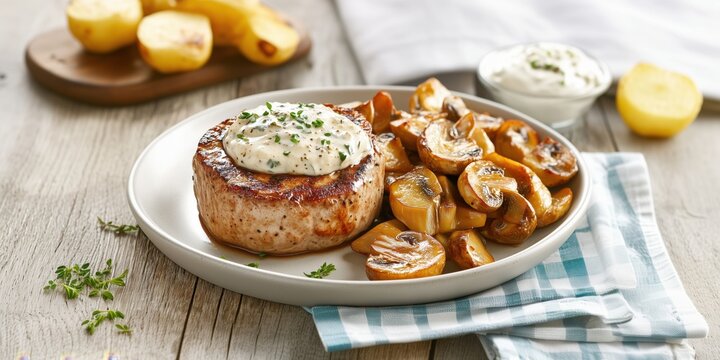 Mignon au Boursin et Sauce aux Champignons