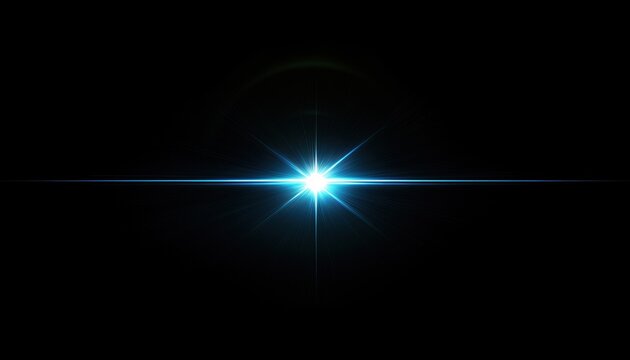 Abstract Lens Flare Glow Light Effect On Black Background: Captivating Image Of Green Rays Overlays And Light Effects.