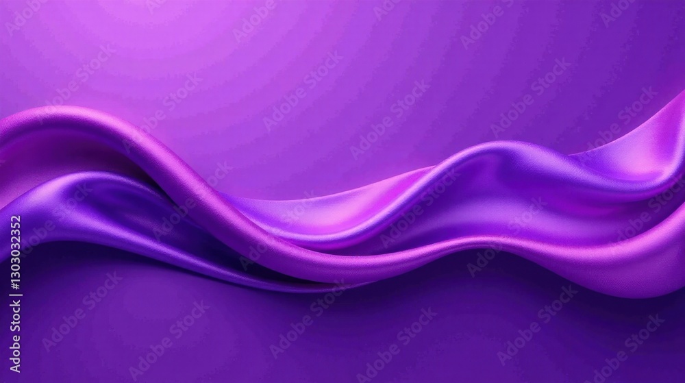 Aufkleber elegant draped purple silk fabric with soft waves and gentle curves showing luxurious texture and sm