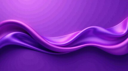 Fototapeta premium Elegant Draped Purple Silk Fabric with Soft Waves and Gentle Curves Showing Luxurious Texture and Smooth Surface