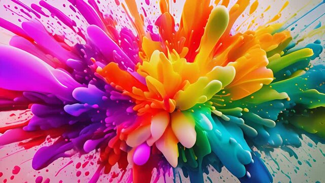Explosion of rainbow colors that invade you