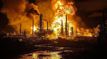 Emergency response to a chemical-related explosion in a manufacturing plant.