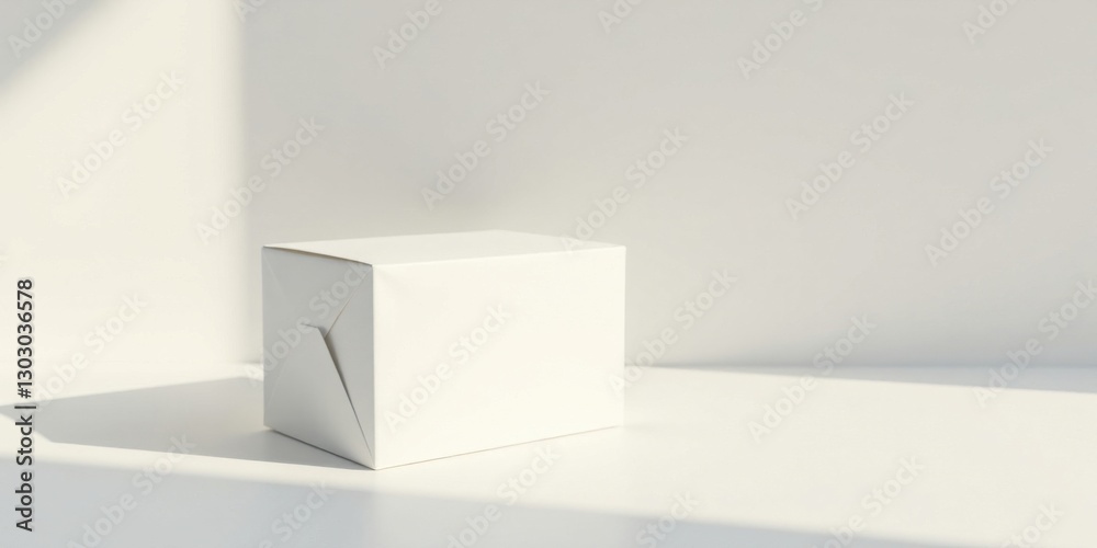 Aufkleber blank white box on a minimalist background, perfect for product showcasing or design presentation. a