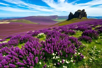 Fototapeta premium Awe-Inspiring Spectacle of Vibrant Electric Purple Lighting Creating a Dynamic, Stunning Scene