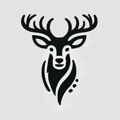 Simple, cool and dashing deer head logo