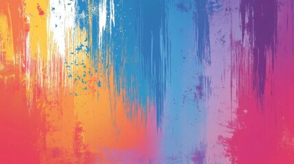 Fototapeta premium Vibrant abstract dripping paint art with colorful gradient strokes