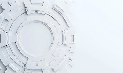 Obraz premium Abstract White Circular Design with Geometric Elements and Texture