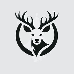 Simple, cool and dashing deer head logo