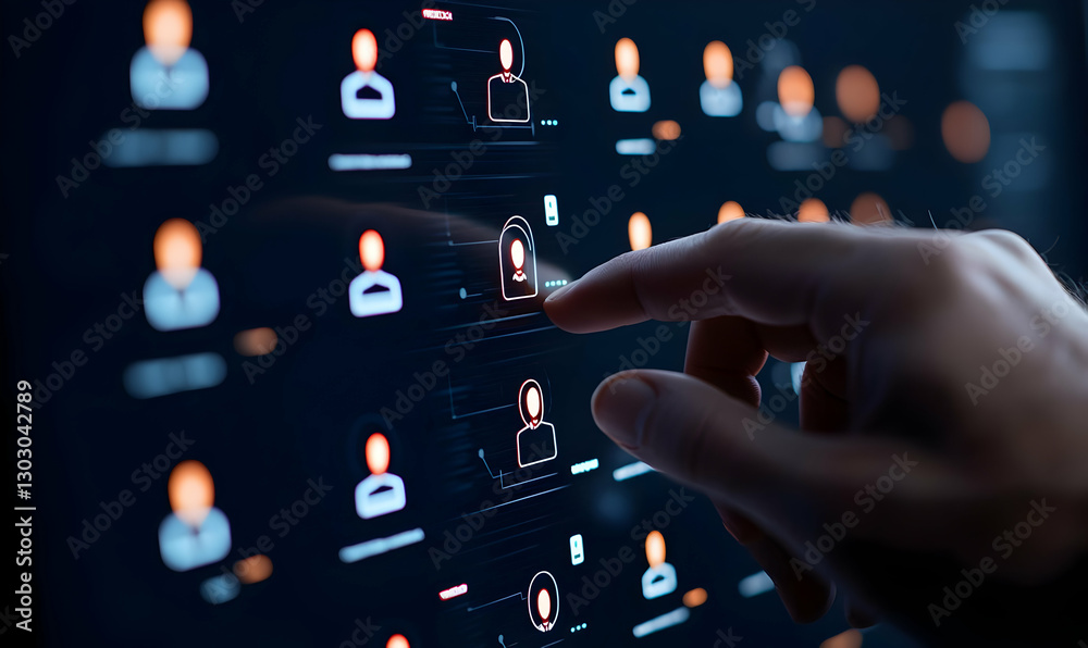 Poster user interface interaction with digital profile selection system