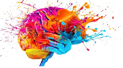 Creative Mind: A Colorful Brain Explosion