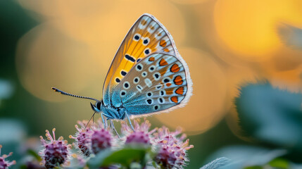 Obraz premium vibrant butterfly perched on flower, showcasing its colors