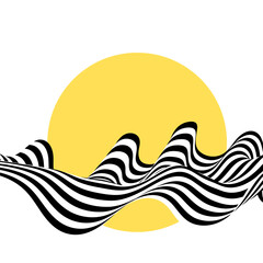 Abstract black and white brush lines. wave background. Vector illustration. Eps 10