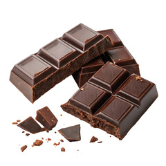 Dark Chocolate: Rich, Intense Image on trasparent background