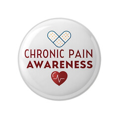 Chronic Pain Awareness Button on trasparent background