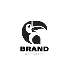 Toucan Logo. Toucan Logo Design. Toucan Logo Brand. Toucan Logo Vector Design Isolated on White Background
