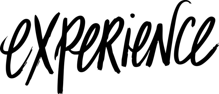 Stylish vector design featuring the word 'Experience' in bold handwritten typography, ideal for creative projects and branding.