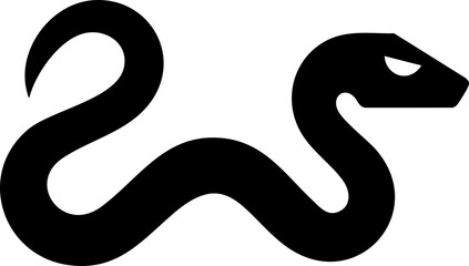 Fototapeta premium Minimalist Vector Design of a Black Snake: Ideal for Branding and Tattoo Concepts