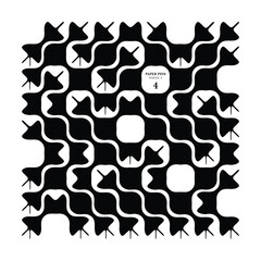 Abstract Vector Pattern - Unique, original, and completely random pattern design -  Paper pins Series A - 4