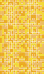Seamless geometric pattern with squares. Orange yellow mosaic tiles background. Endless flat vector design.
