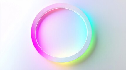 Abstract Pastel Rainbow Circle on White Background