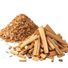 Wood Chips & Smoking Wood on trasparent background