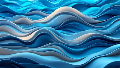 Fototapeta premium This stunning close-up showcases flowing blue waves in an abstract art piece.