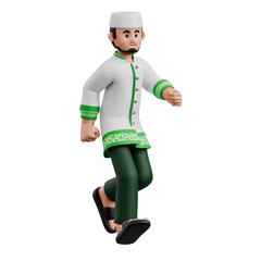 3D Muslim Man Running