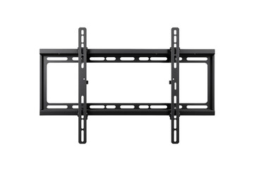 Black TV wall mount bracket, realistic style, white background, concept of home entertainment. Ai generative