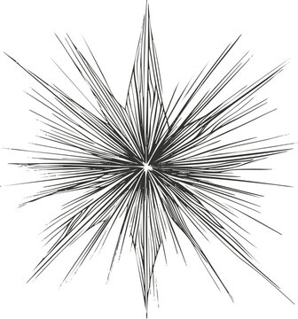 recommend clip art: Abstract starburst design with sharp black lines on white background.