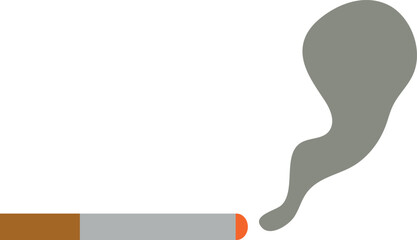 Stylized smoking cigarette to illustrate air pollution