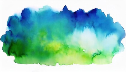 Obraz premium vibrant watercolor texture in blue and green tones with organic fluid edges for creative background and digital design