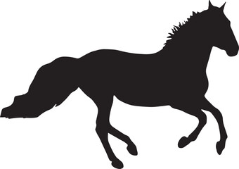 Horse symbol logo icon with black color isolated on transparent white background