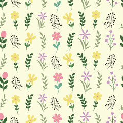 Beautiful seamless floral pattern with flowers for cards, wrapping paper, wallpaper. Vector illustration of flowers