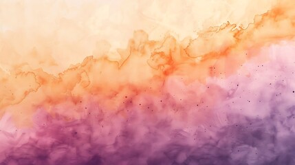 Obraz premium Abstract Watercolor Sunset Landscape: Warm Hues and Serene Atmosphere