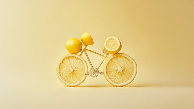 Food delivery concept. Creative bicycle with whell