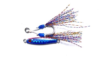 Micro jig with assist hook and flasher.