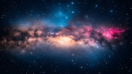 Colorful cosmic nebula in deep space