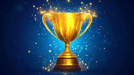 Golden Trophy Award Achievement Victory Celebration Success