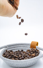 갈색 커피, 원두, 커피원두, 아이스커피