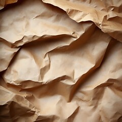 Crumpled beige paper texture background