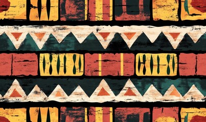 Fototapeta premium Colorful geometric pattern with various textures.