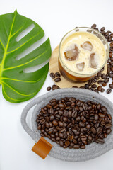 갈색 커피, 원두, 커피원두, 아이스커피