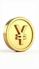 Fototapeta premium 3d rendering of a gold coin with a yen symbol