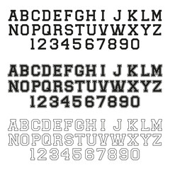 Varsity Font, College Font, School Font Vector Set