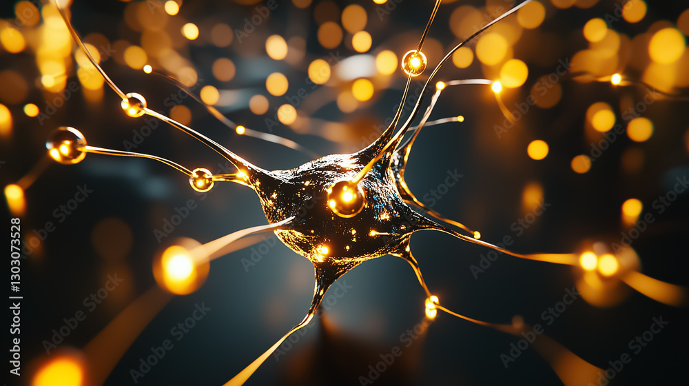 Poster This captivating visual depicts an intricate AI network where glowing nodes connect through thin lines, illuminating a vast digital universe. Each point pulsates with energy, symbolizing data flow