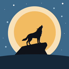 Wolf animal vector  isolated design