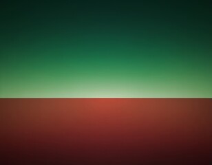 Obraz premium A minimalist abstract landscape featuring a gradient of deep green and warm red hues.
