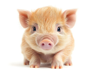 Fototapeta premium Cute Piglet Exploring Its Surroundings in a Playful Manner During Bright Daylight